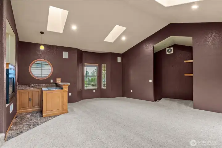 Family room and built in bar