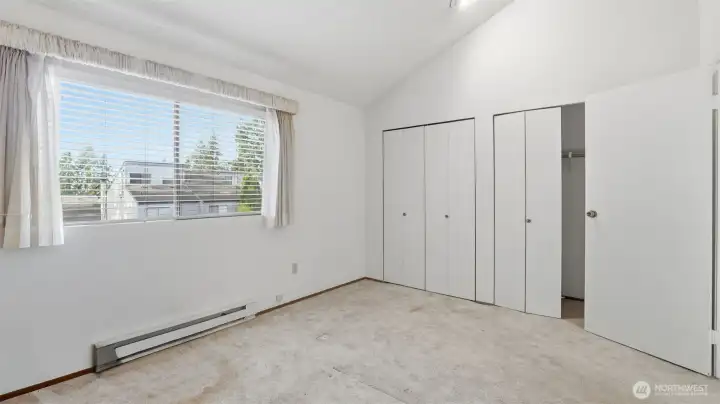 2nd bedroom with vaulted ceilings