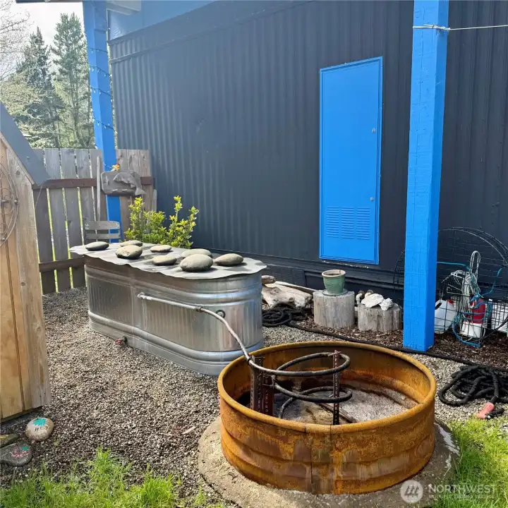 How about a hot tub that uses wood to heat it?