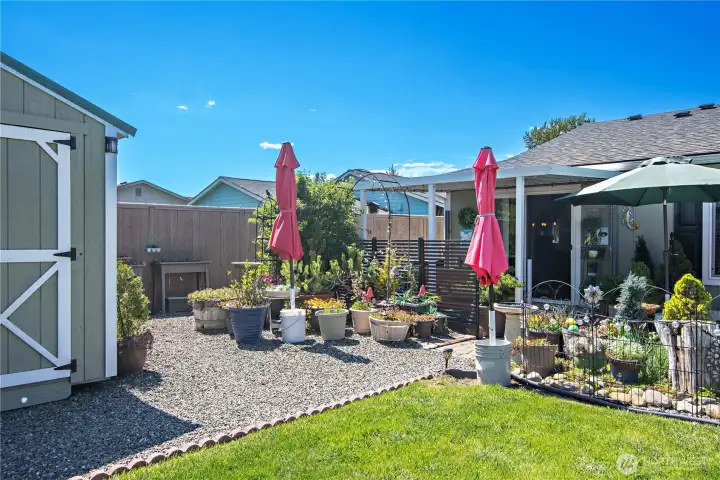 Backyard and Included Storage Shed