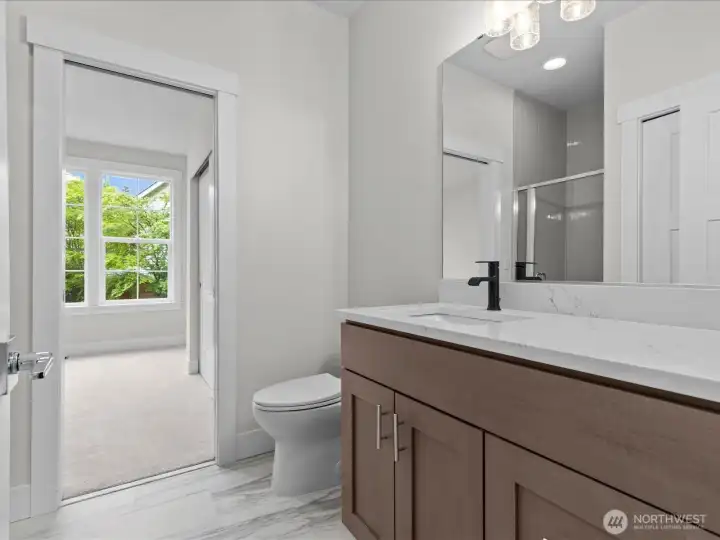 Three quarter bath on main floor.