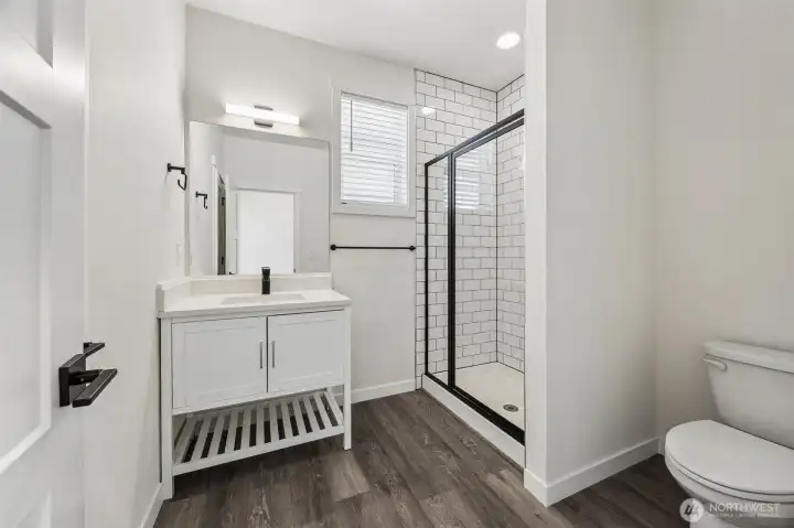 Remodeled main floor bathroom.