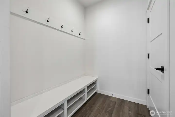 Functional mudroom with built-in bench.