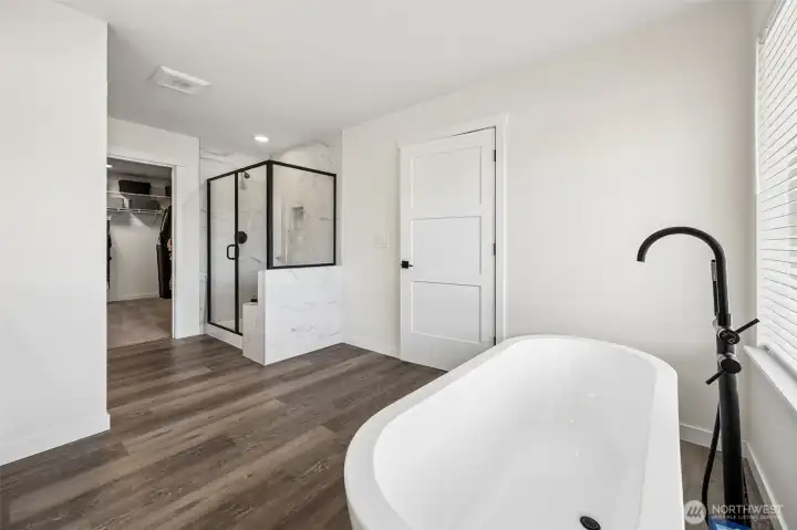 Spa-inspired primary bathroom.