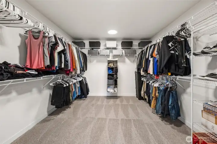 Spacious walk-in closet.