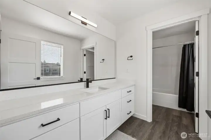 Dual-access bathroom design.