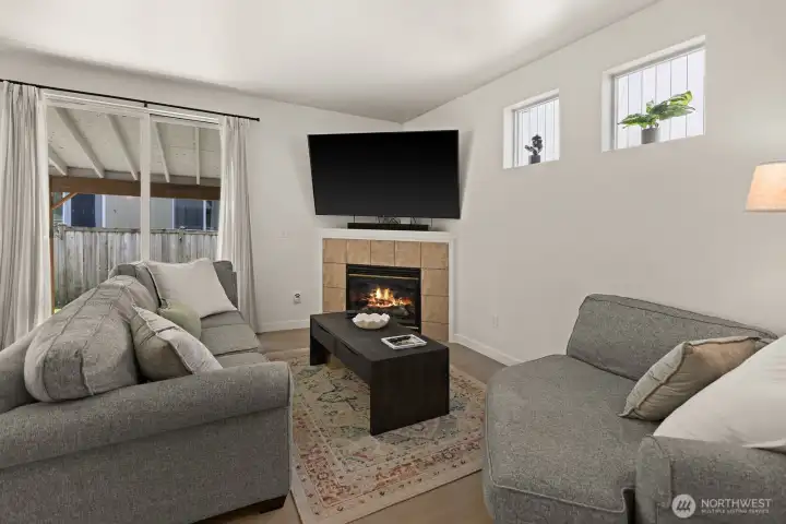 Living room with gas fireplace Living room with gas fireplace