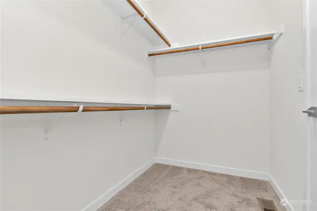 Solid shelving in all closets. Photo for illustration only of similar home, not actual.