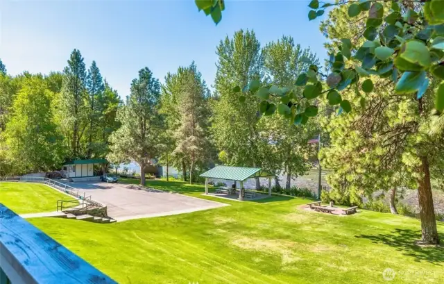 Sit at the Gazebo and enjoy the river.