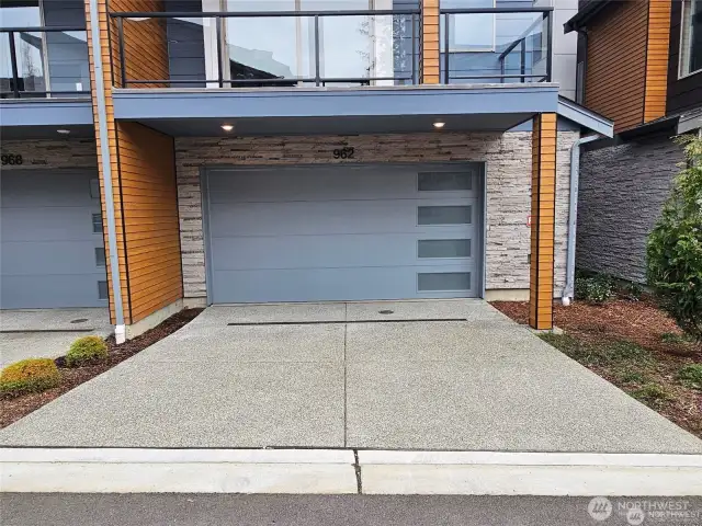 2 car garage and deck
