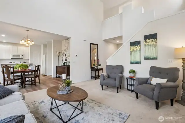 The entertaining flows easily from the living room, to the dining room, kitchen and outdoors to the deck!