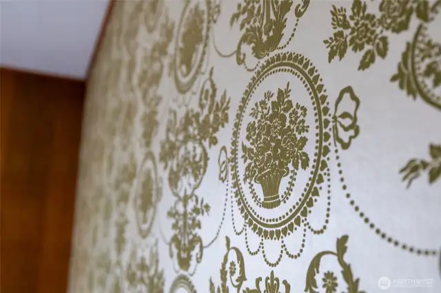 retro velvet accent wall in the living room