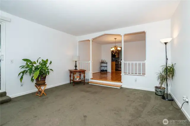Living room opens to dining room.