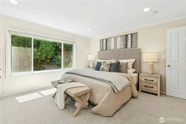 Oversized primary suite with double doors