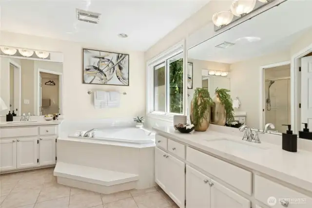 5-piece primary bath with walk-in closet.