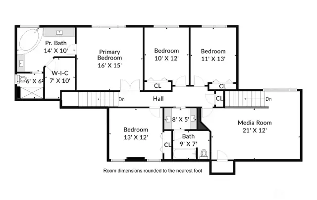 Upstairs floorplan