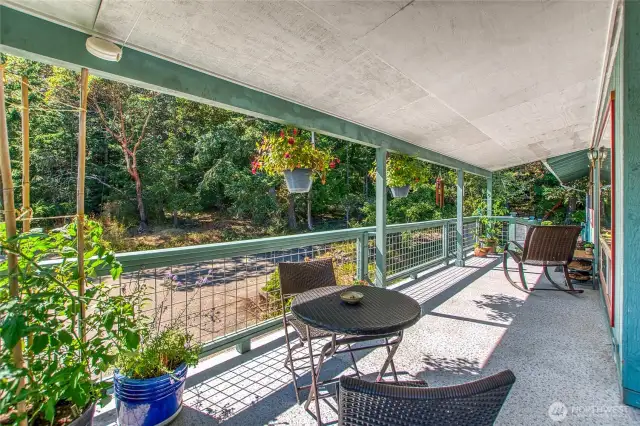 Space decks on south and west side for container gardening.