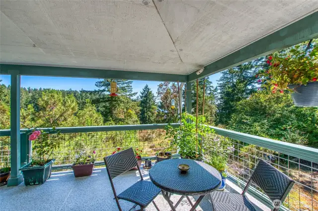 Enjoy quiet mornings with summer sun on the deck
