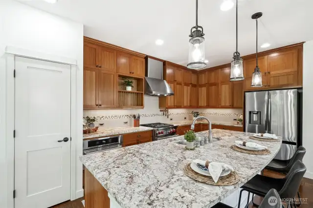 Notice the ceiling height cabinets!