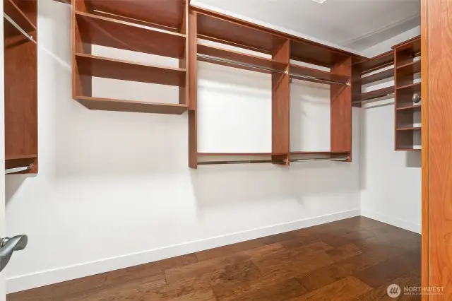 Primary closet with closet system