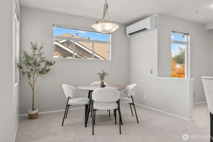 You'll love the windows allowing light from multiple directions