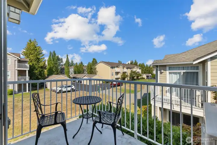 Stepping out onto the airy deck