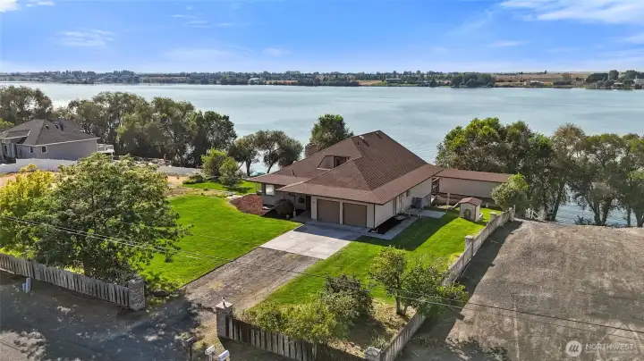 Front of Lake Front Home