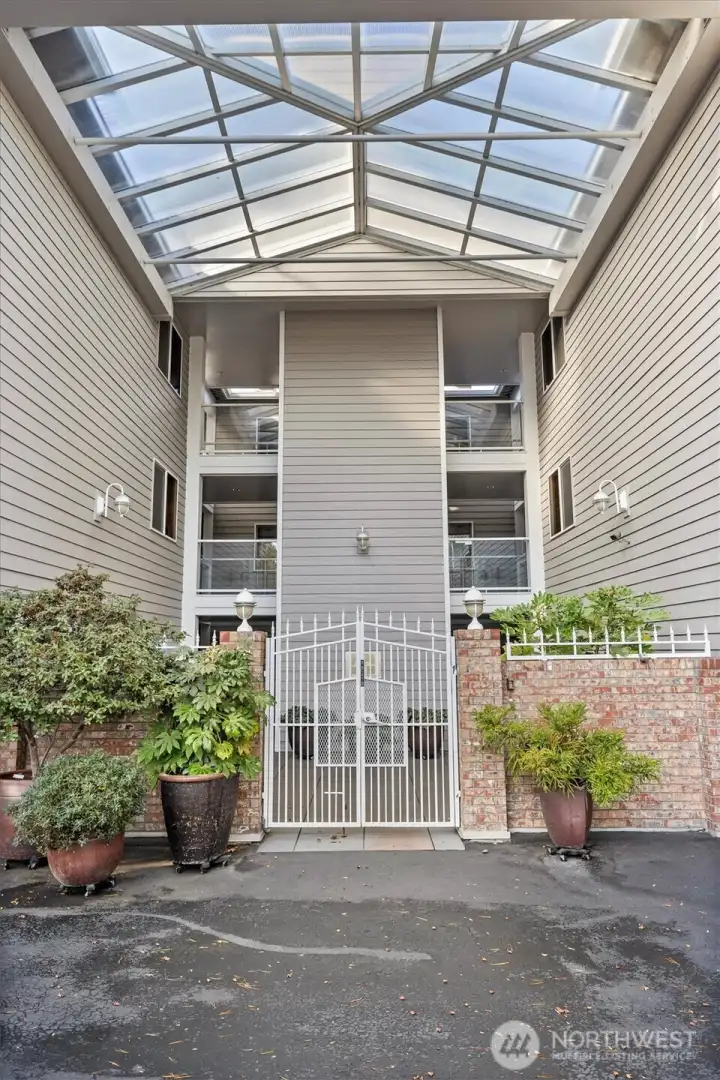 Gated courtyard entrance