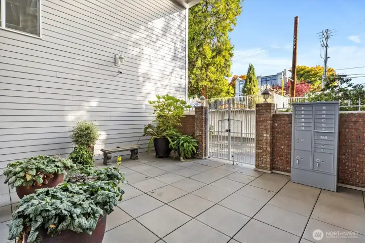 Gated courtyard entrance