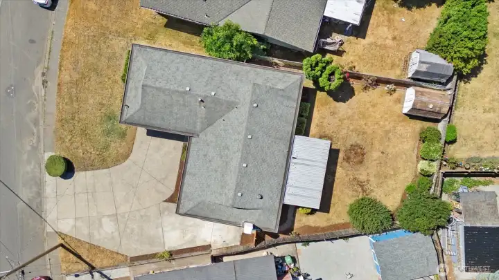 Overhead view showcasing the property layout