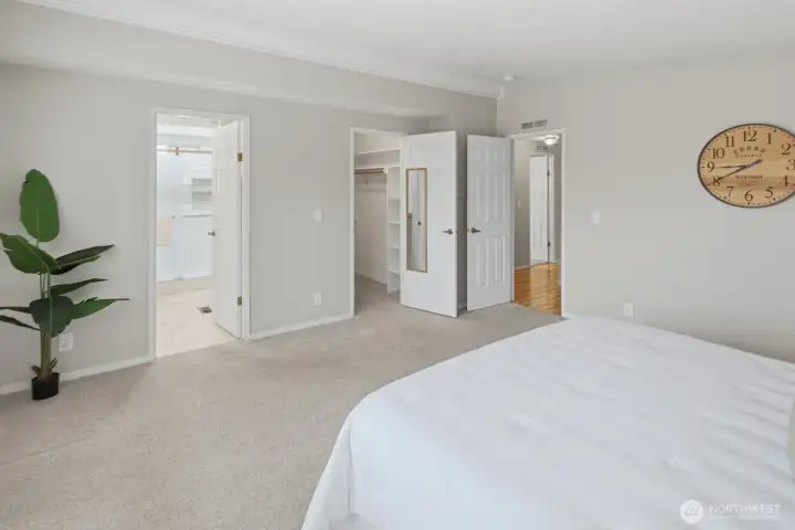 Primary offers large walk-in closet and full ensuite bathroom