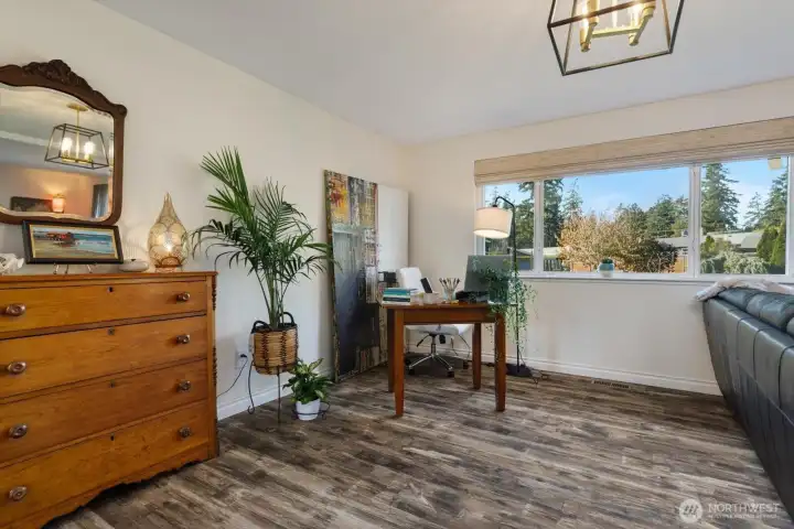 Room for a desk in back corner of living room.