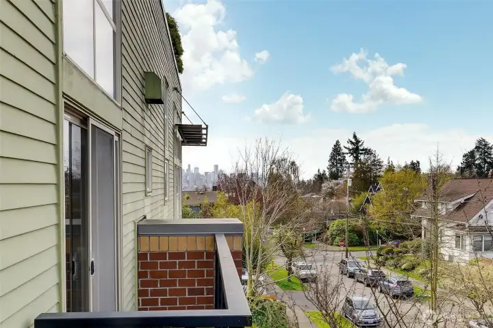 Seattle skyline views from the balcony