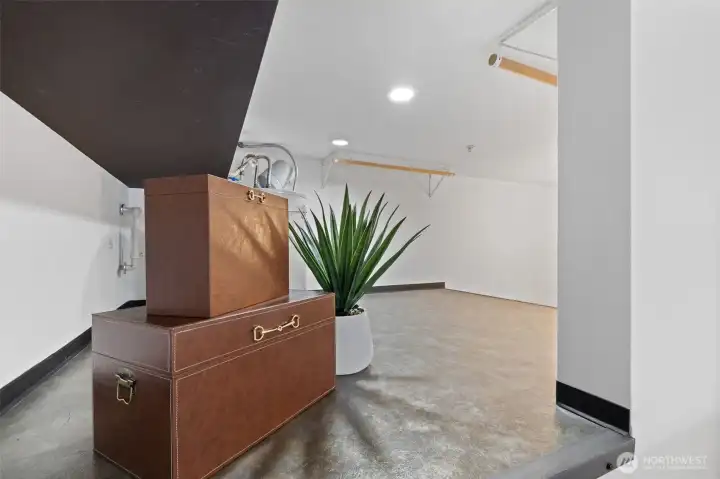 Storage space next to bedroom