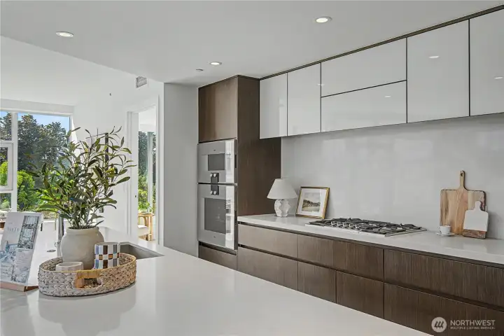 Quartz Waterfall Island Kitchen  Designer Finishes Throughout