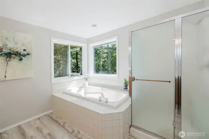 Primary bathroom with Soaking Tub