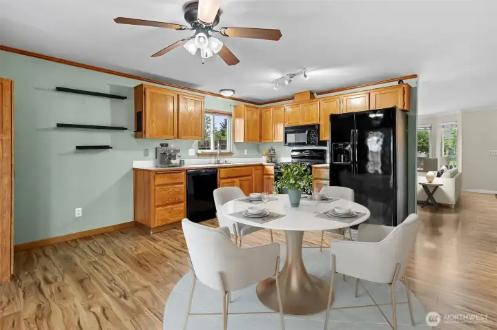 Virtually staged kitchen