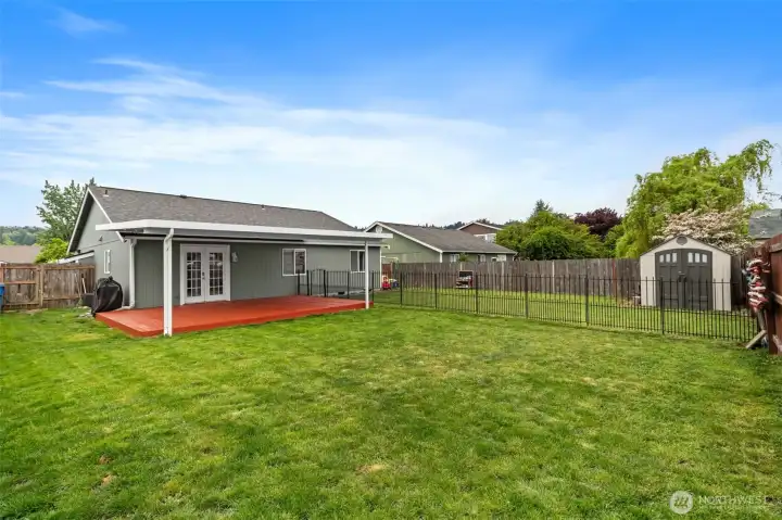 Back yard with shed