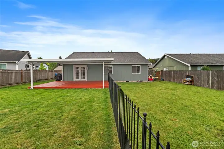 Back yard with dog run