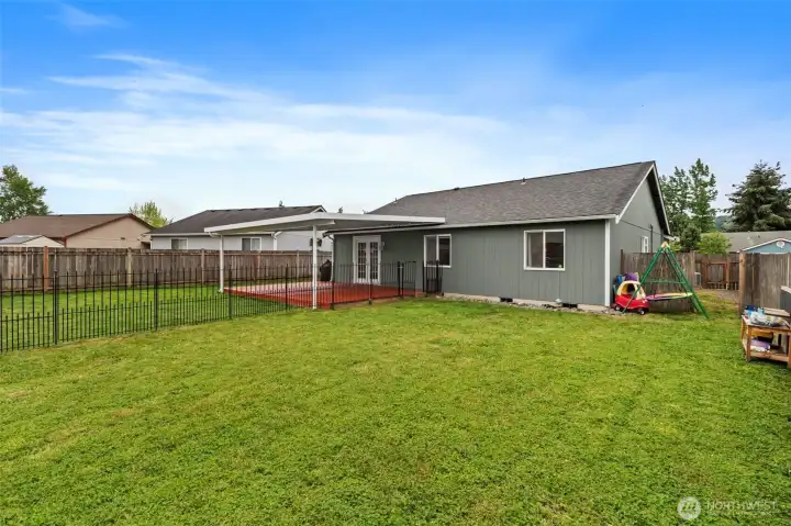 Back yard with dog run
