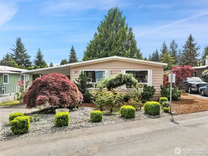 Beautifully Landscaped front yard.