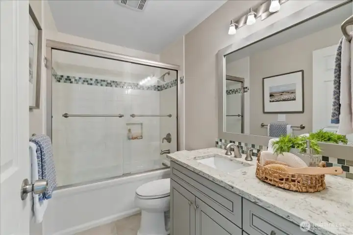 Remodeled guest bath.