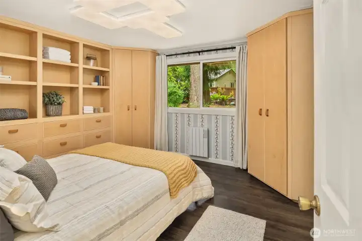 Primary Suite with custom storage and closets Primary Suite with custom storage and closets