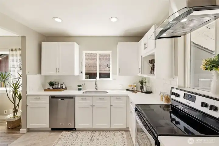 Updated kitchen with quartz counters