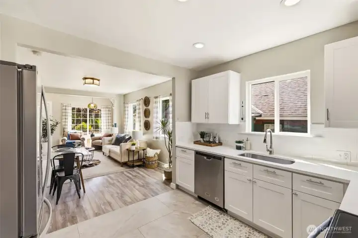 Kitchen opens to the main living spaces