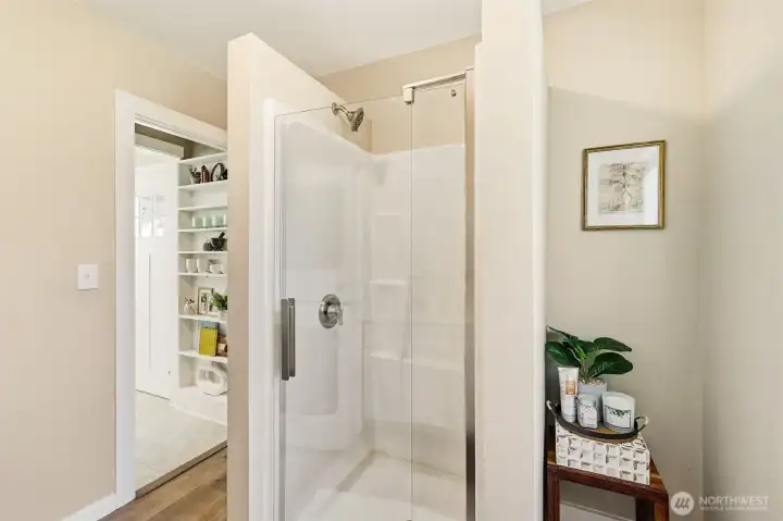3/4 bath off kitchen with laundry nearby