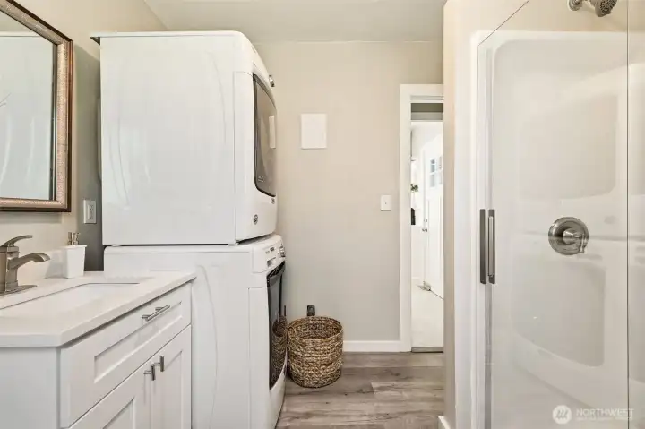 Another view of Updated main floor bath