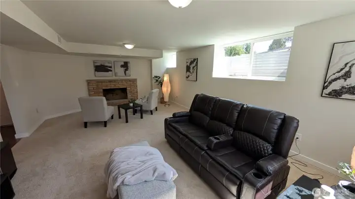 Open concept Great room with wood burning fireplace Open concept Great room with wood burning fireplace