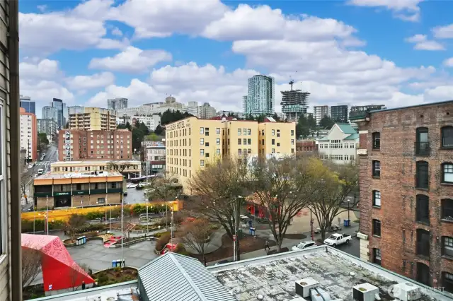 Dynamic city views right from the living room.