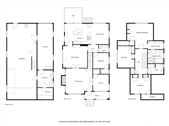 Floor plan - Unfinished basement with outdoor access provides 650 Sq ft + of potential
